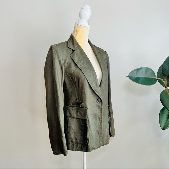 Lafayette 148 linen blazer with pockets - Picture 2 of 9